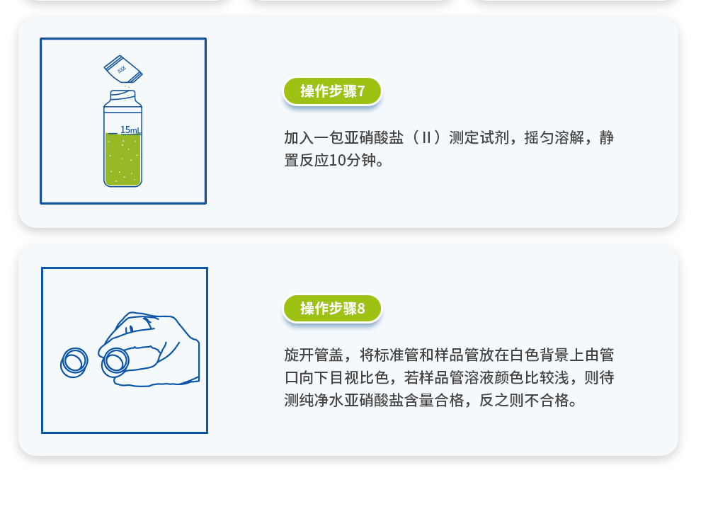 亞硝酸鹽測試劑（純凈水專用）測定步驟圖2